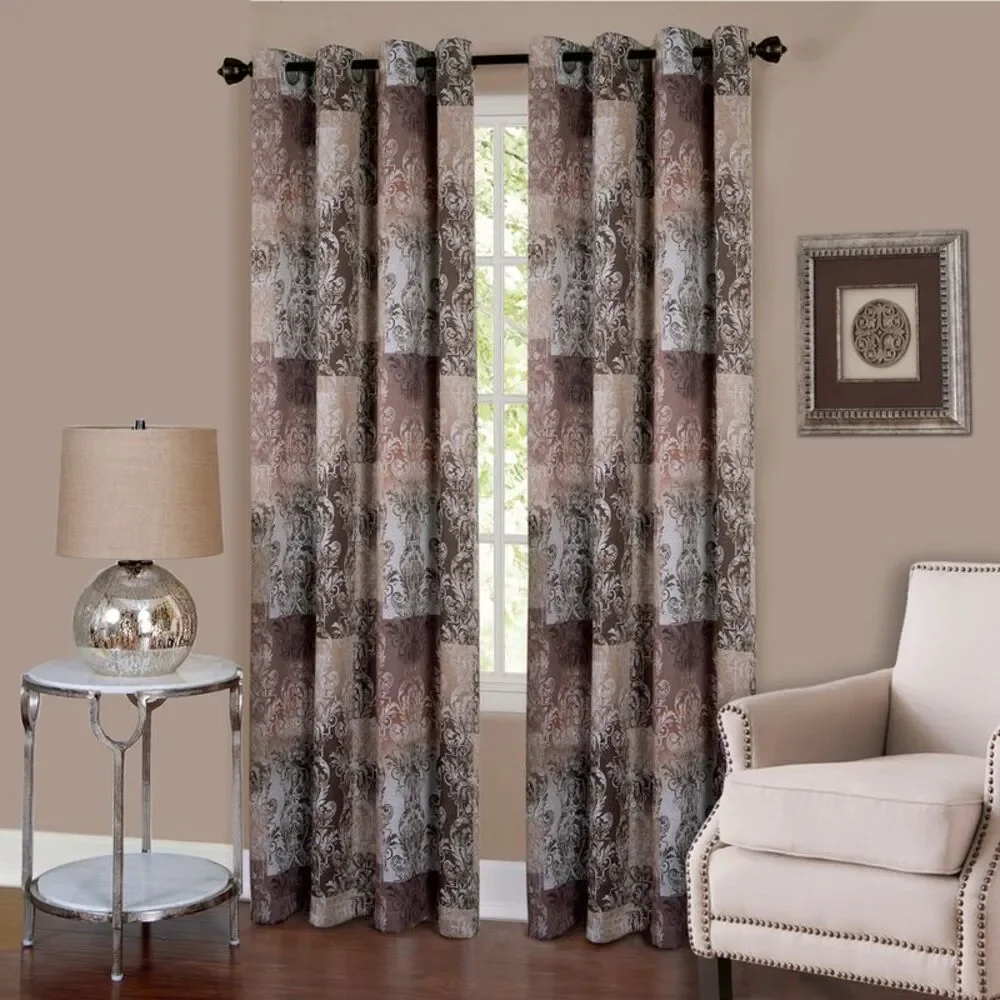 Achim Home Furnishings, Brown Vogue Grommet Window Curtain Panel, 50